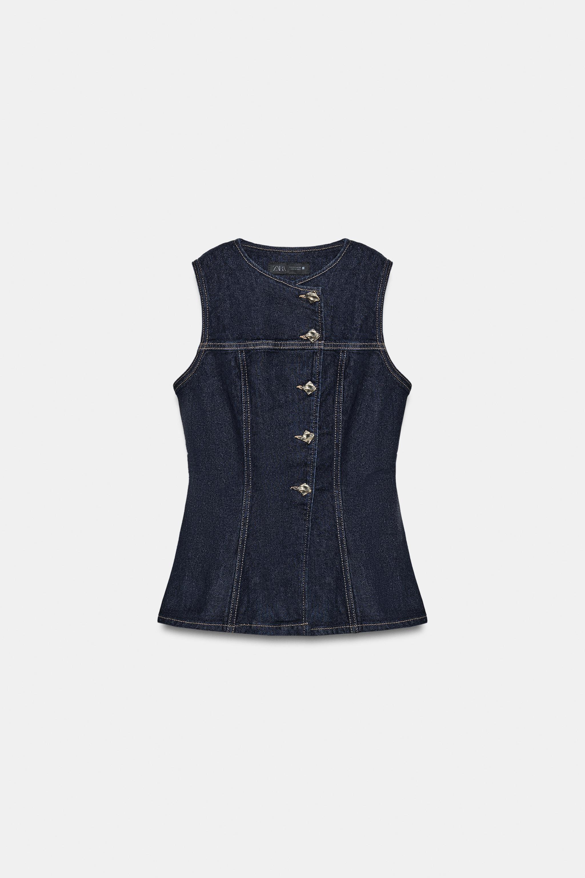 Z1975 フィットデニムベスト - ブルー | ZARA Japan / 日本