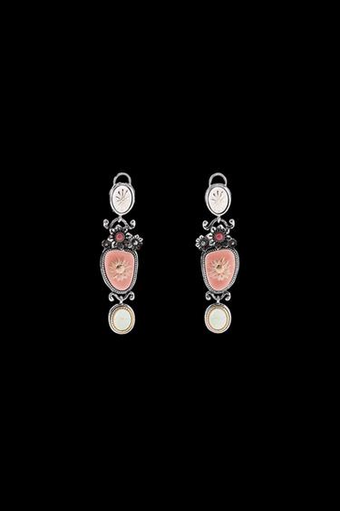 PENDIENTES FLORES PIEDRA - Rosa de Zara