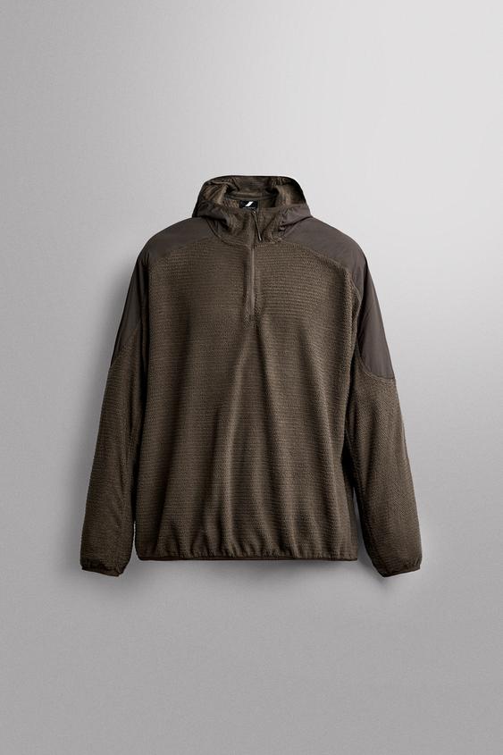 Zara KAPUUTSIGA FLIISIST DRESSIPLUUS - dark khaki - Pilt 0