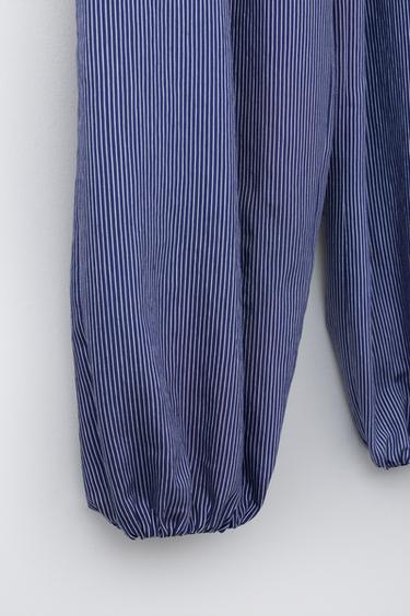 STRIPED SAROUEL TROUSERS WITH BOWS - Blue/White by Zara - Image 3