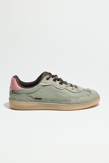 Zara COMBINED SNEAKERS - Khaki Green