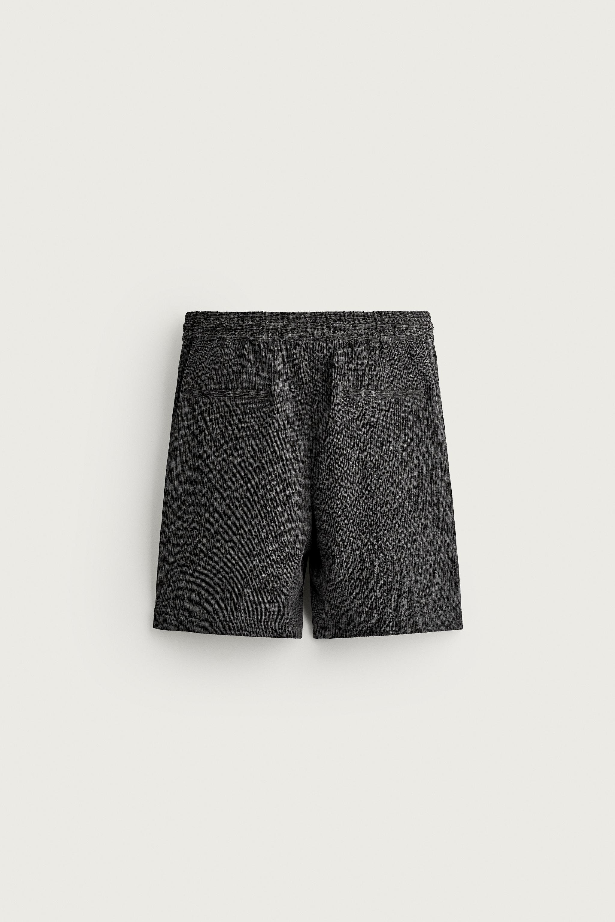 Мужские шорты Zara TEXTURED RELAXED FIT SHORTS — фото 7