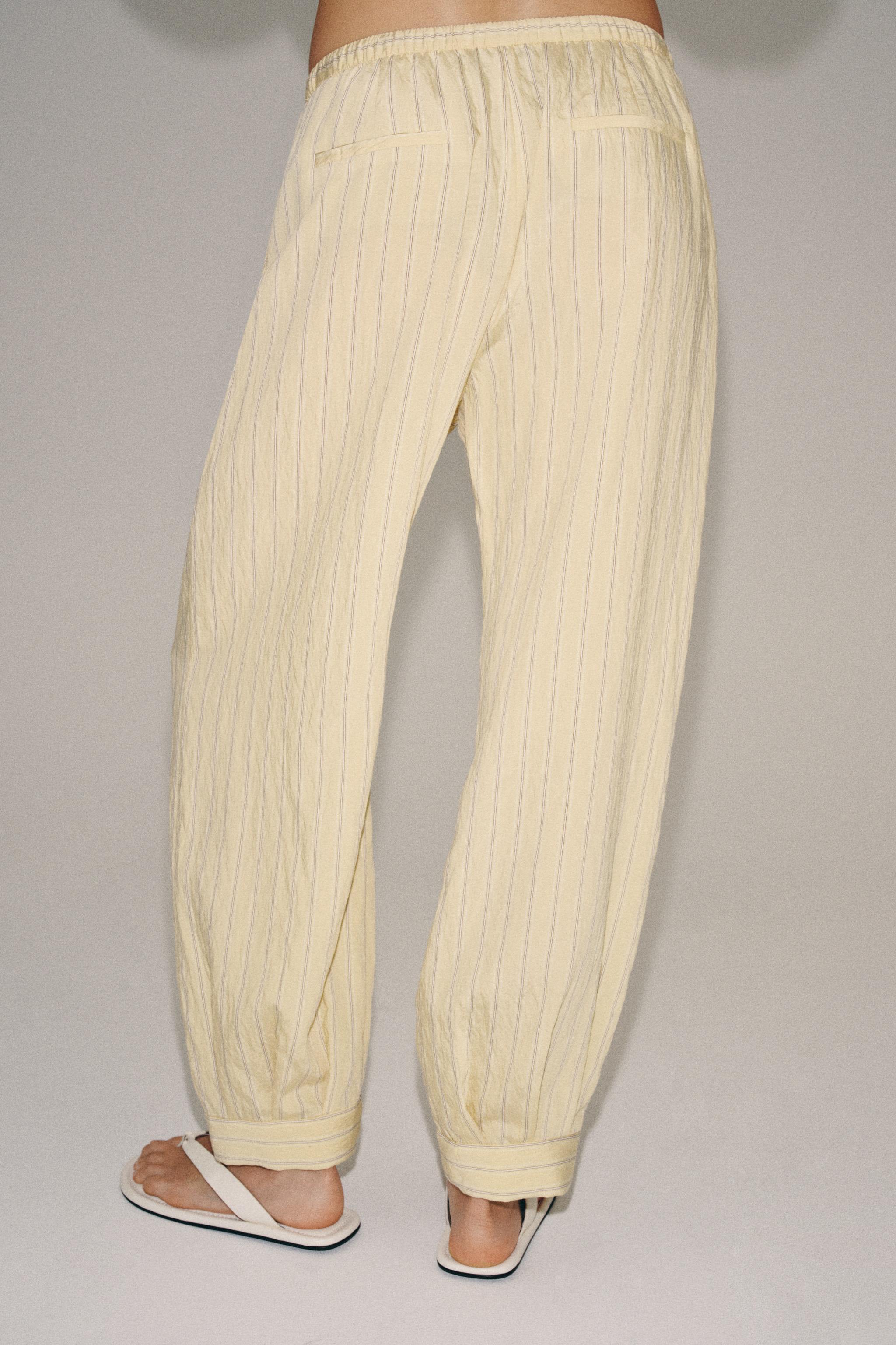 Женские брюки Zara ZW COLLECTION STRIPED SLOUCHY PANTS — фото 3