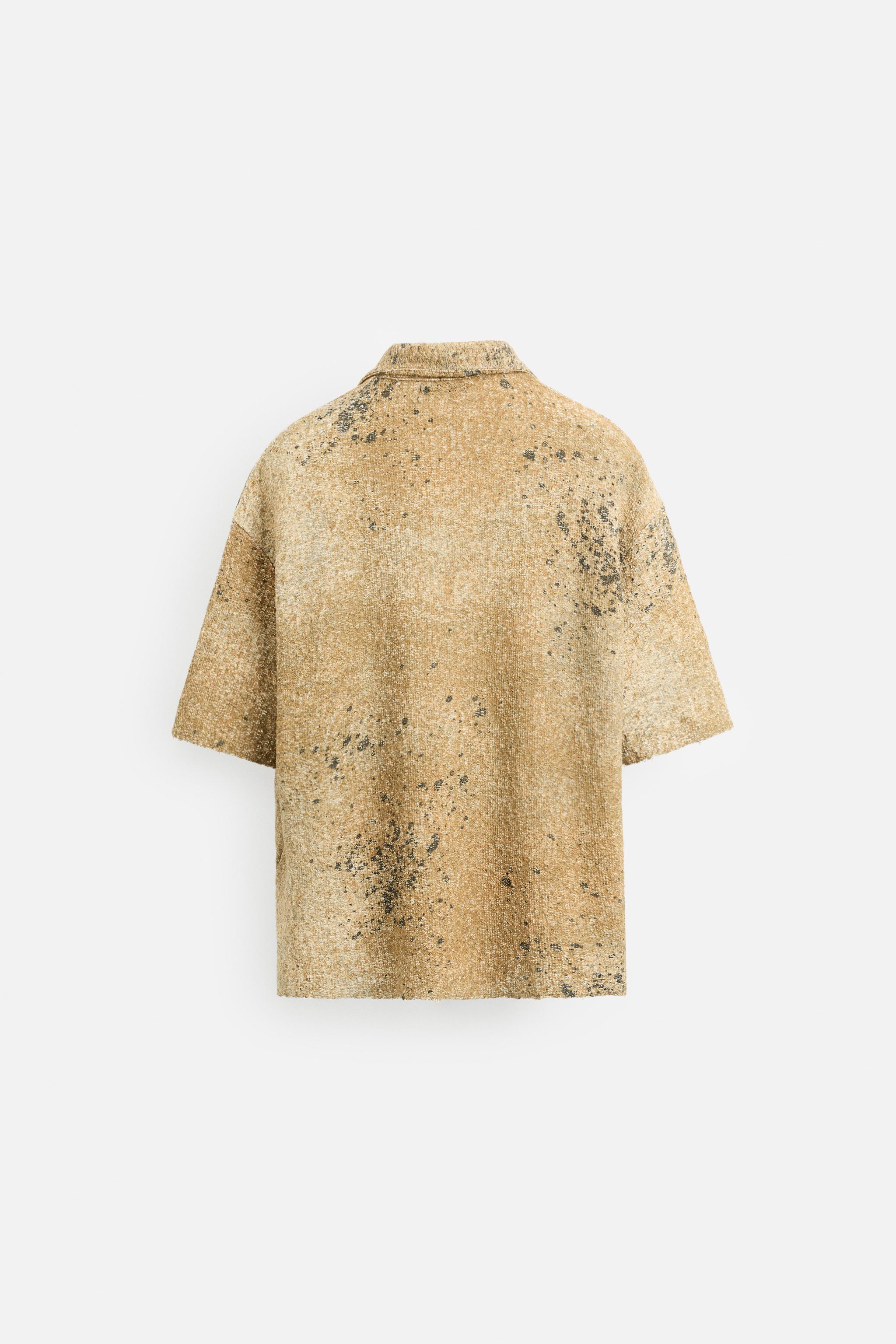 安心★関税込み★ZARA★ABSTRACT PRINT KNIT SHIRT ABSTRACT PRINT KNIT SHIRT - Beige | ZARA United States