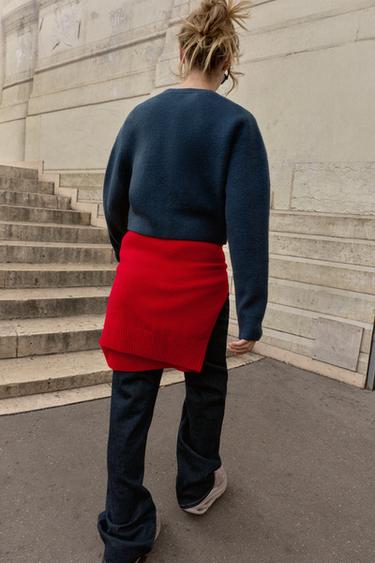 GILET EN MAILLE DOUCE - Bleu marine de Zara - Image 2