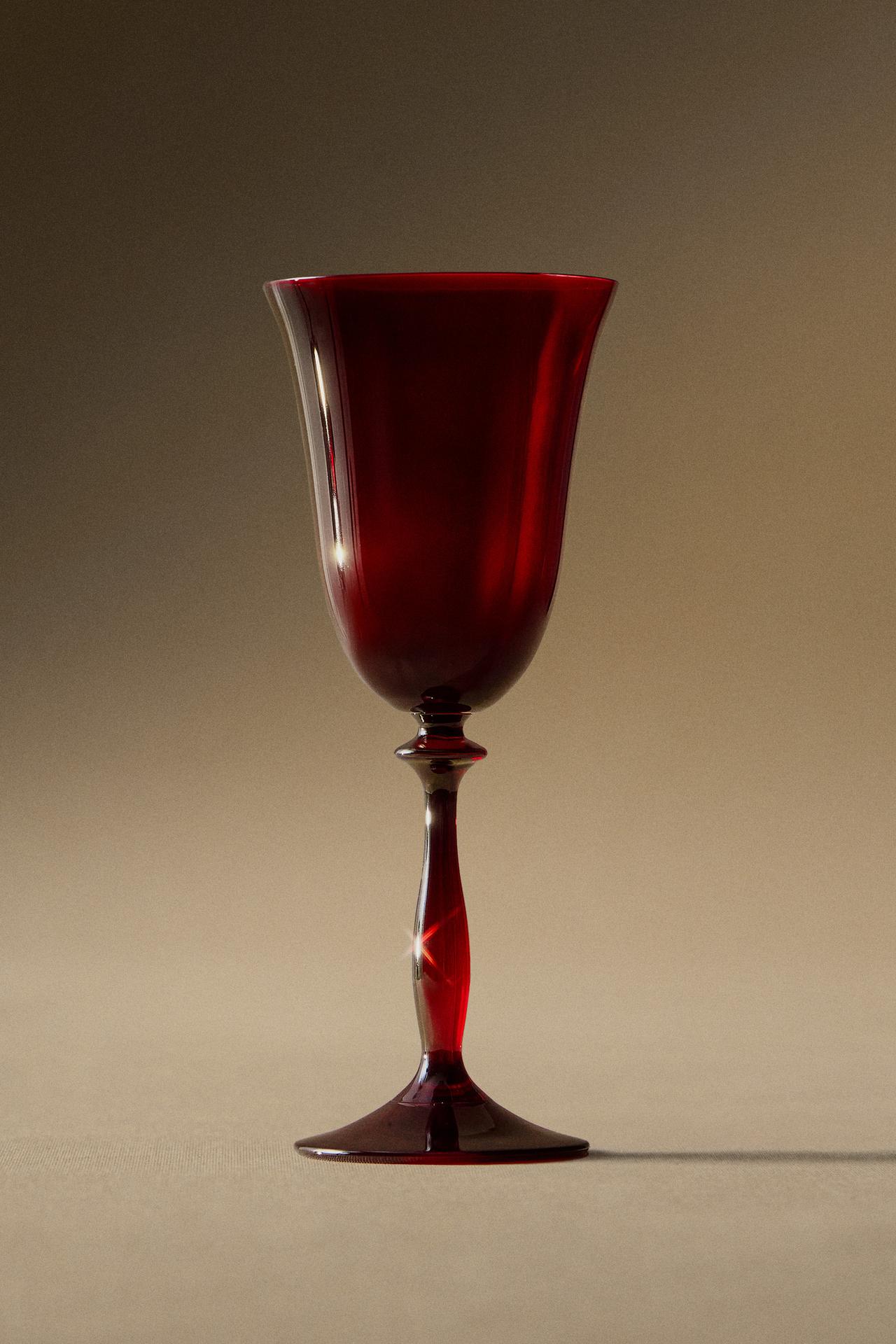 CHRISTMAS GLASS WINE GLASS — Red