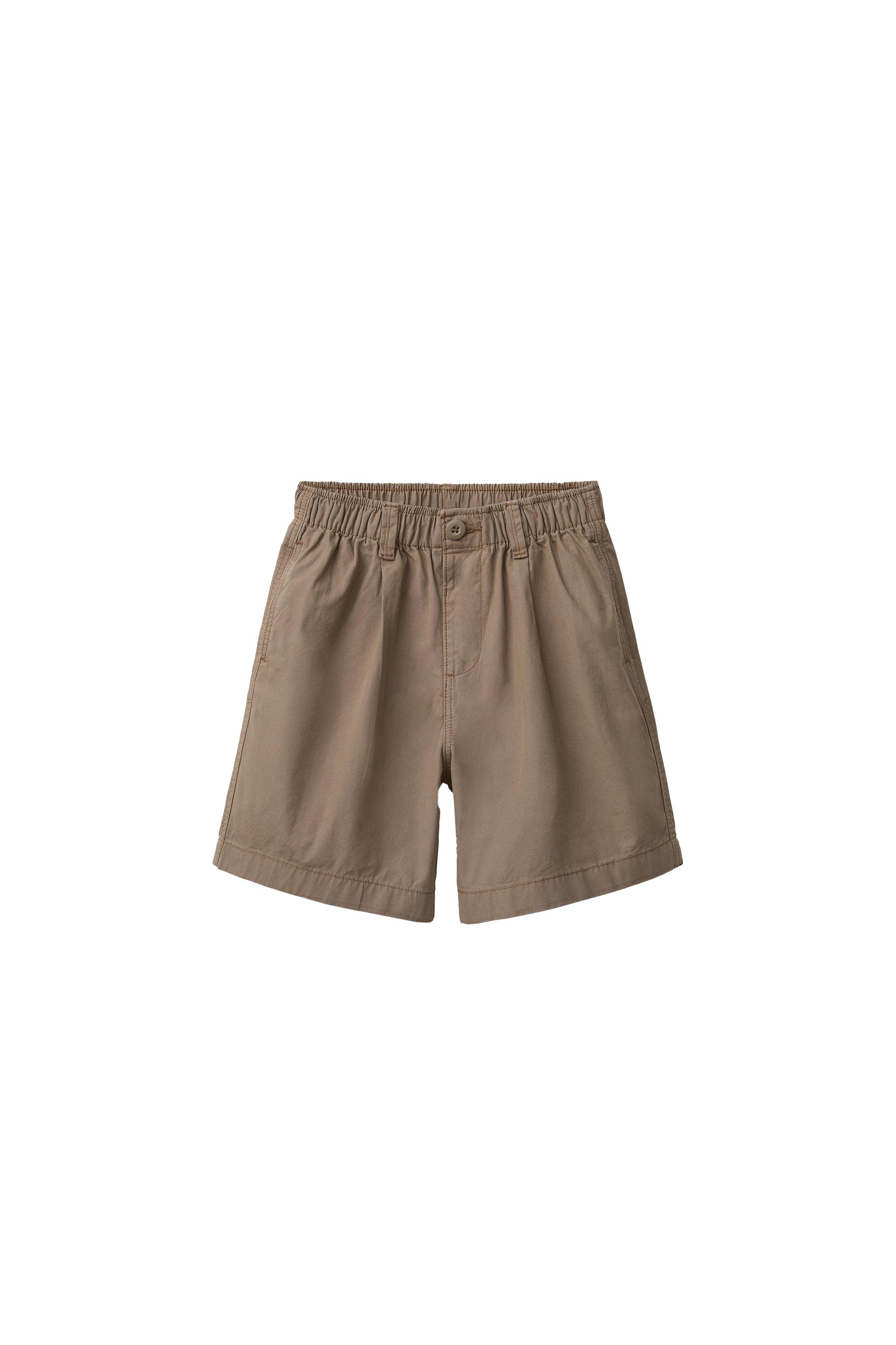 BALLOON ELASTIC SHORTS — Brown