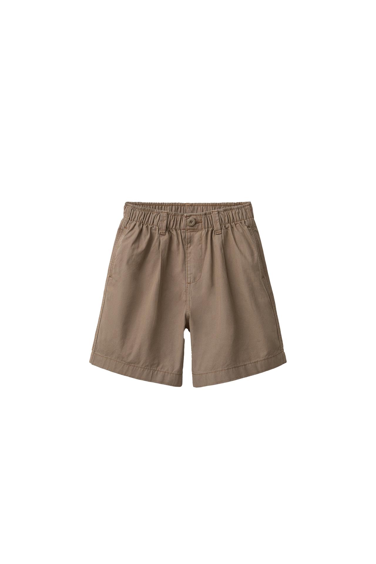 BALLOON ELASTIC SHORTS — Brown