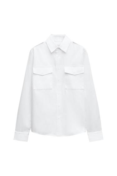 ZW COLLECTION POPLIN SHIRT WITH POCKETS