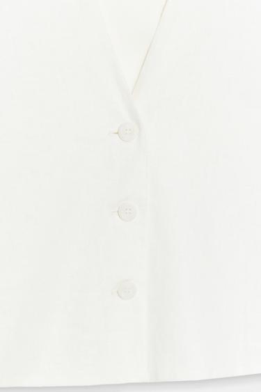 GILET À BOUTONS - Blanc cassé de Zara - Image 5