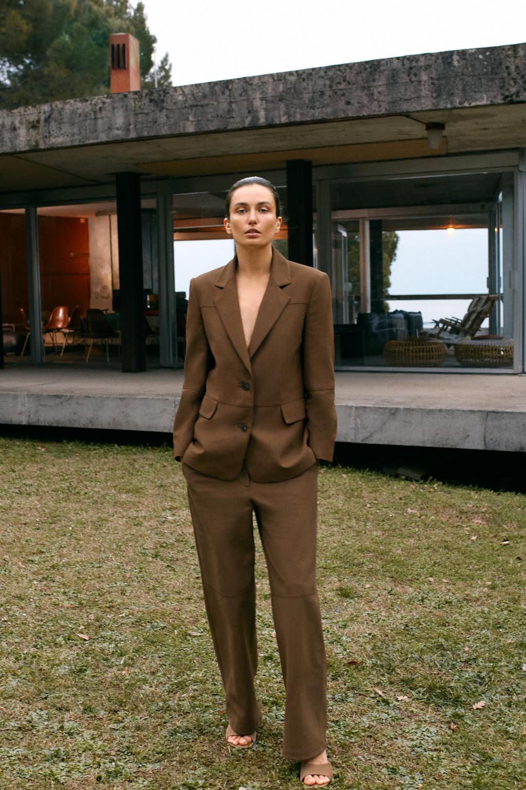 Thumbnail image for FAUX SUEDE STRAIGHT BLAZER