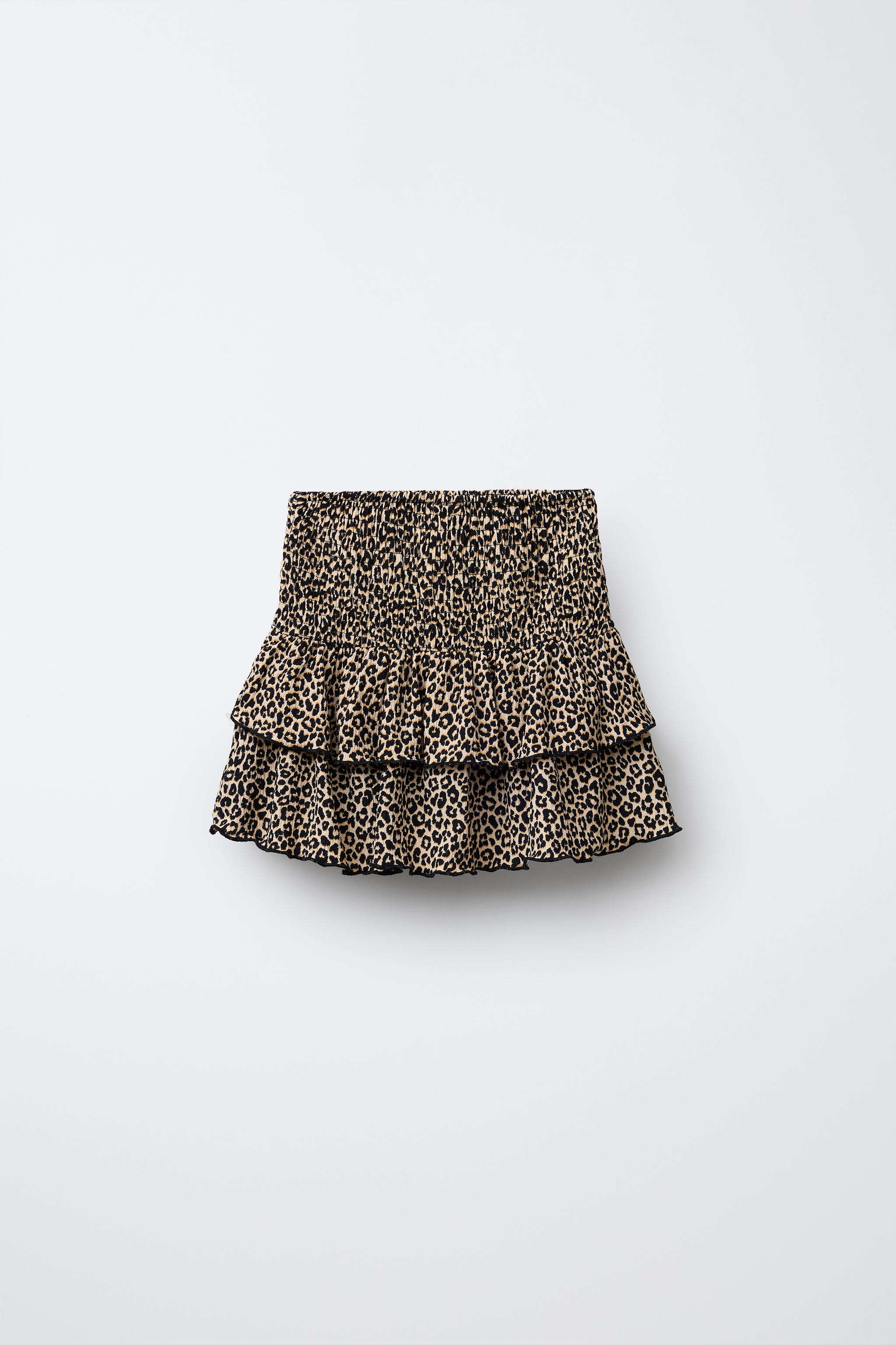 ANIMAL PRINT TEXTURED SKORT