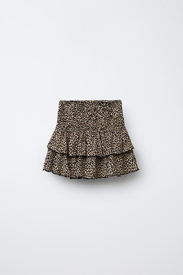 JUPE-SHORT TEXTURÉE ANIMAL PRINT - Leopard de Zara - Image 1