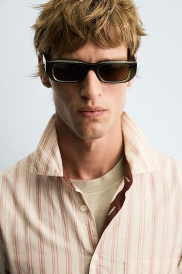 CAMISA ESTRUTURA LISTRADA - Branco-marfim da Zara