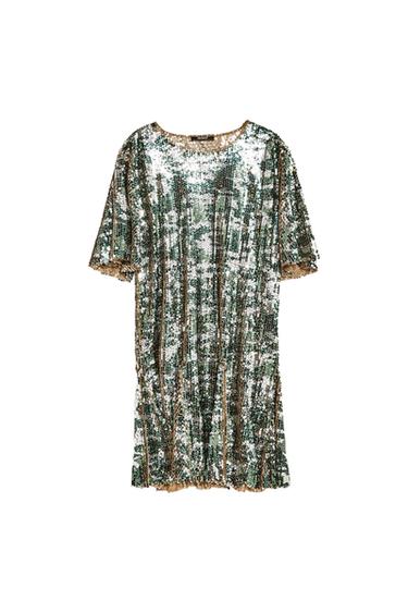 SEQUINNED CAMOUFLAGE DRESS