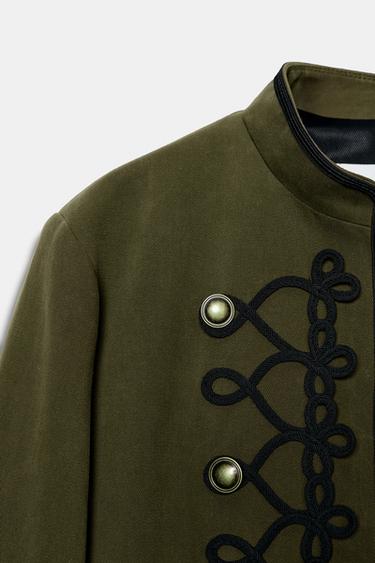 BLAZER WITH SHOULDER PADS AND FIREMAN CLASP - Khaki by Zara - Image 7