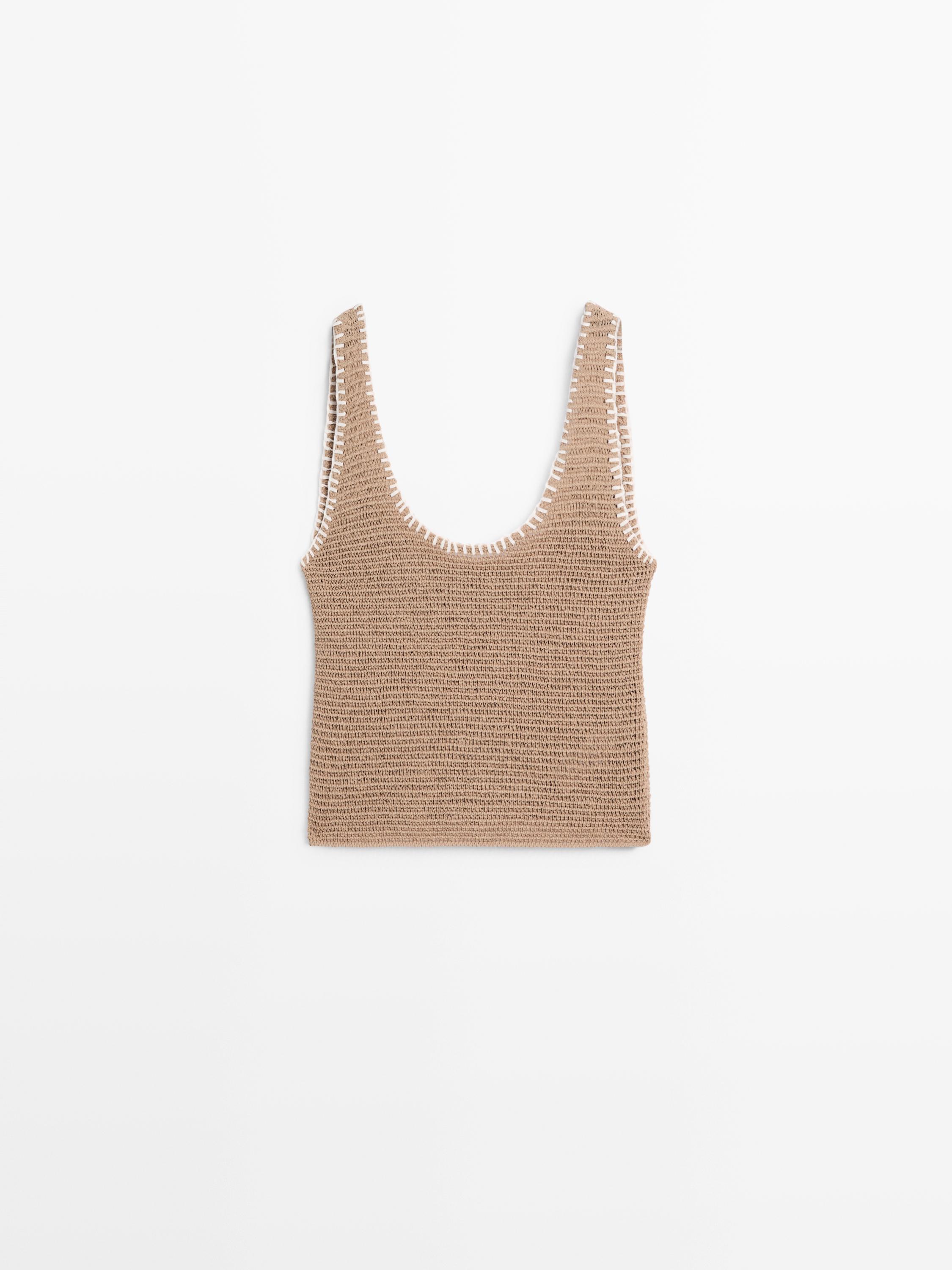 Top en maille de coton mélangé