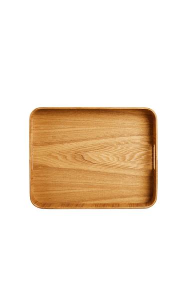 صينية خشب متوسطة الحجم - بيج فاتح الخاص بـ Zara