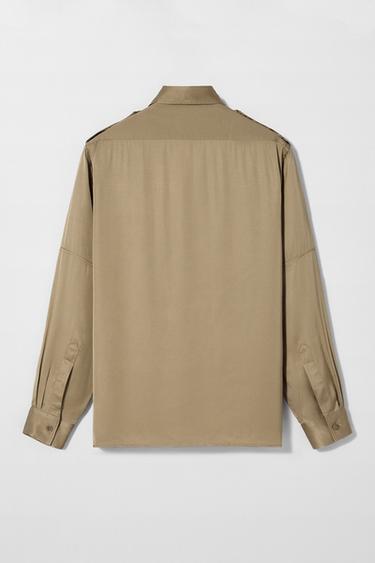 CHEMISE SATINÉE À POCHES BOBBY GILLESPIE X ZARA - Kaki de Zara - Image 2