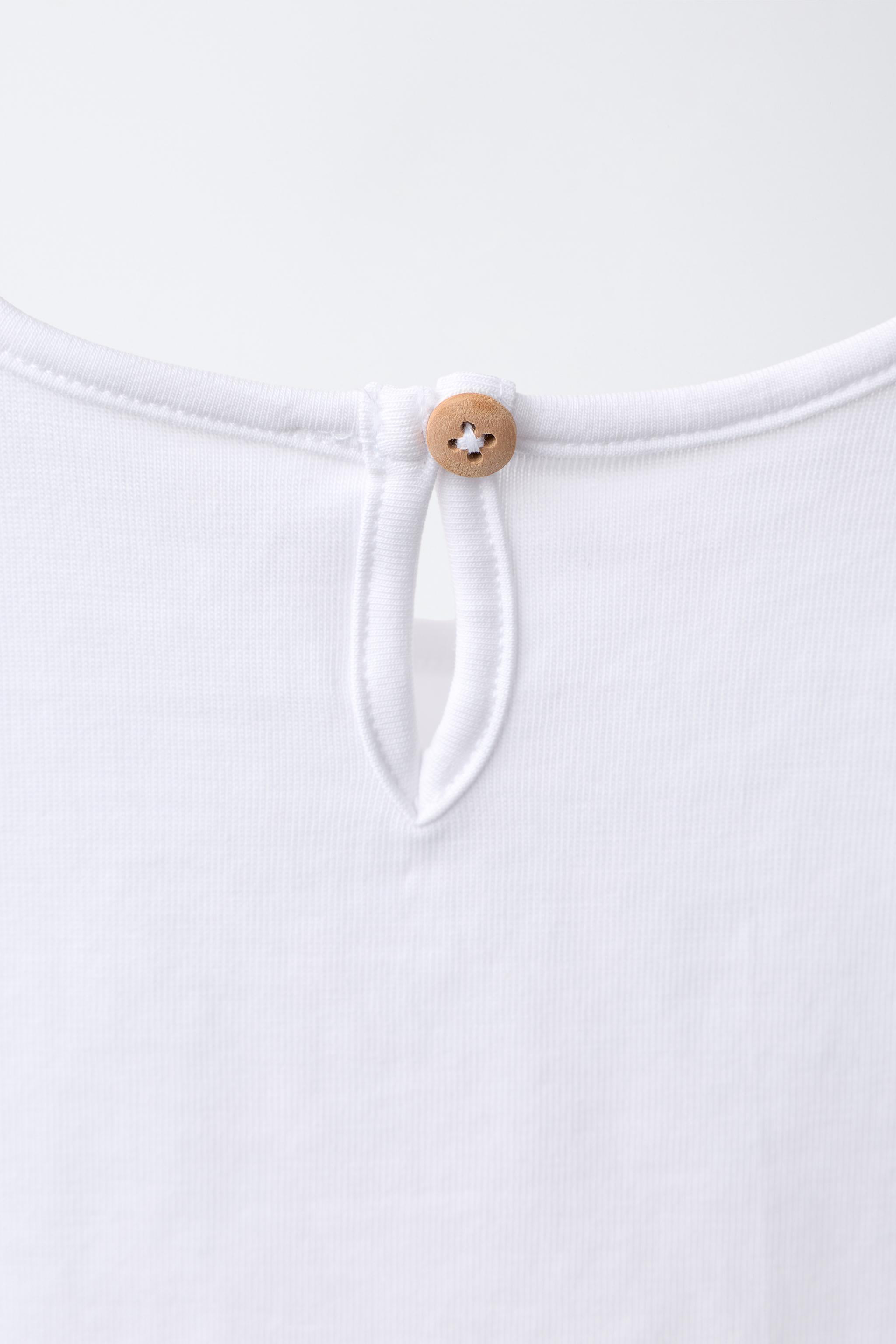 Детские футболки Zara CONTRAST EMBROIDERED T-SHIRT — фото 4