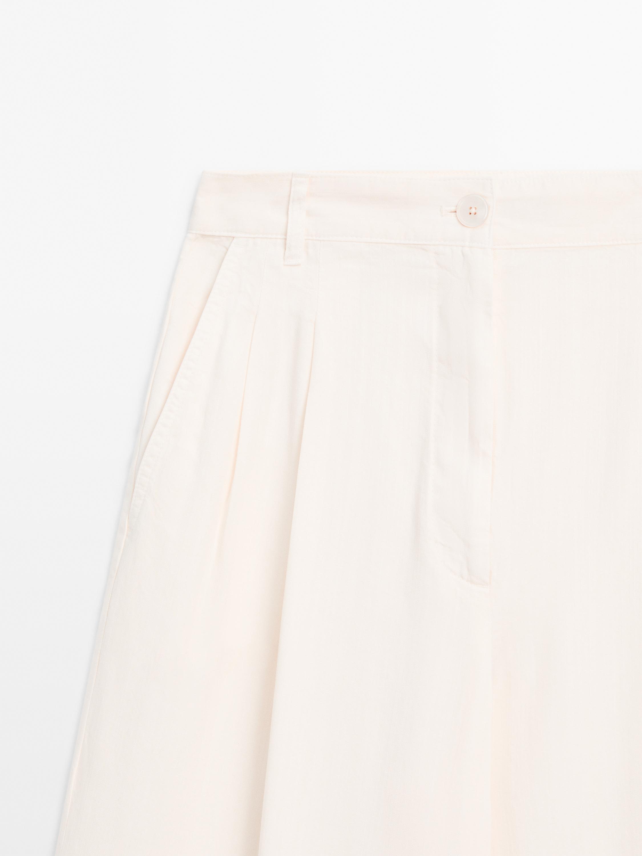 Pantalon wide leg à double pince