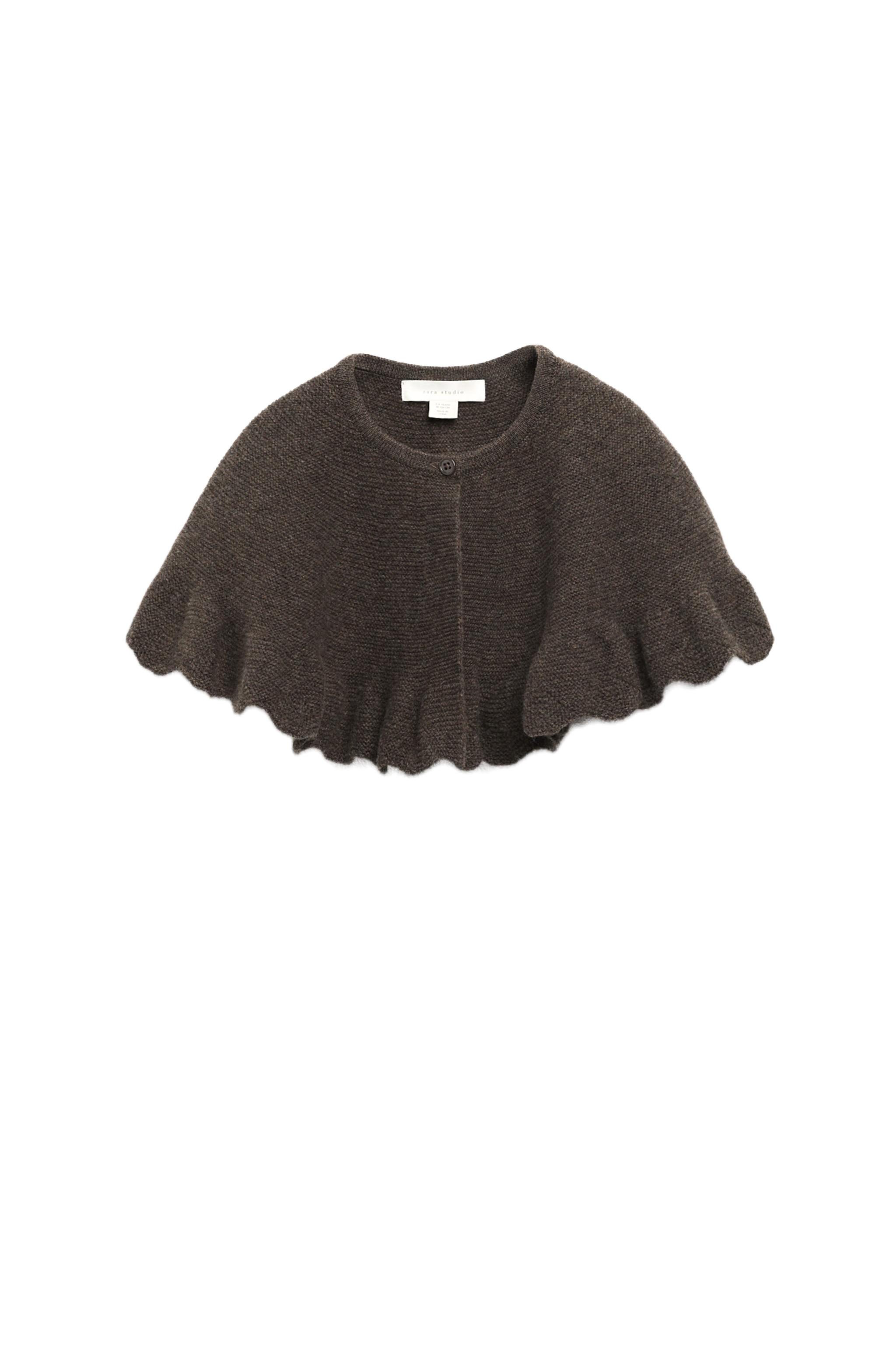 100% WOOL RUFFLED KNIT CAPE LIMITED EDITION - Brown / Taupe | ZARA United  States