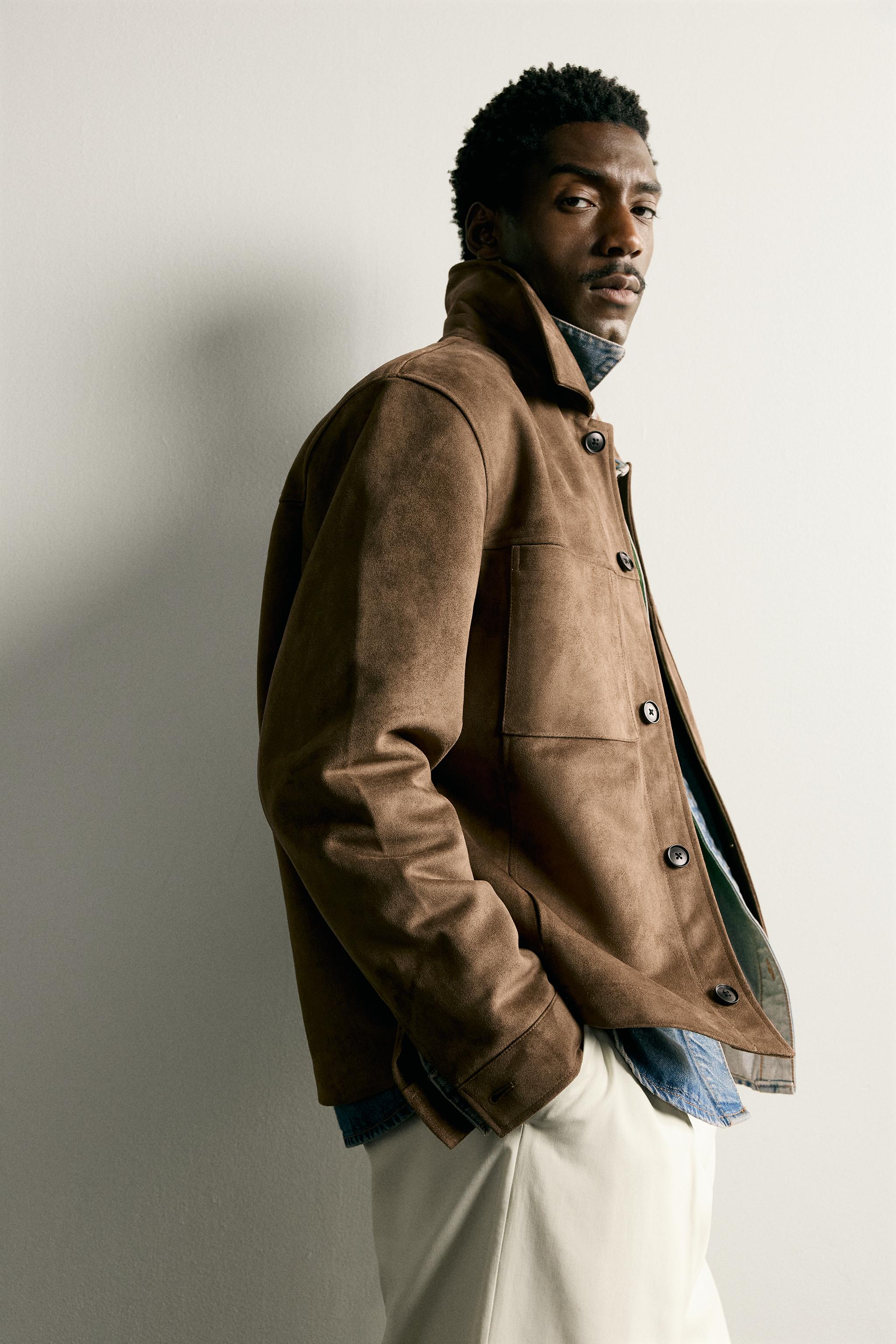 Zara REGULAR FIT SUNİ SÜET İNCE CEKET görsel 7