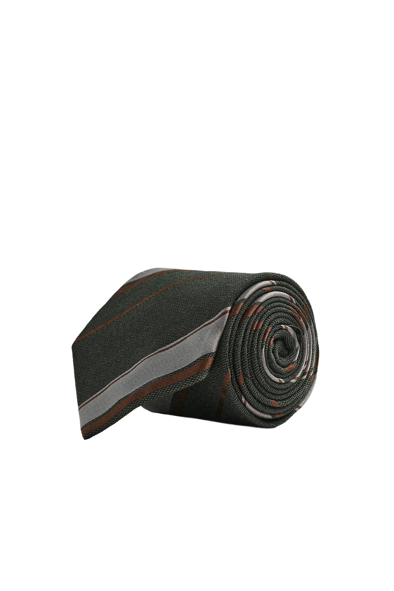 STRIPED WOOL AND SILK TIE