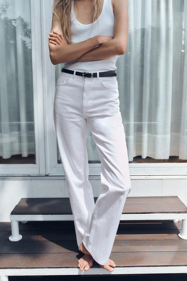 JEANS Z1975 STRAIGHT HIGH-WAIST FULL LENGTH - White by Zara - Image 1