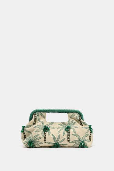 CLUTCH MIT SCHMUCKPERLEN-DETAILS - Gebrochenes Weiß von Zara