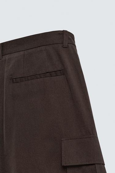 BERMUDA CARGO LYOCELL - COTON - Marron de Zara - Image 9