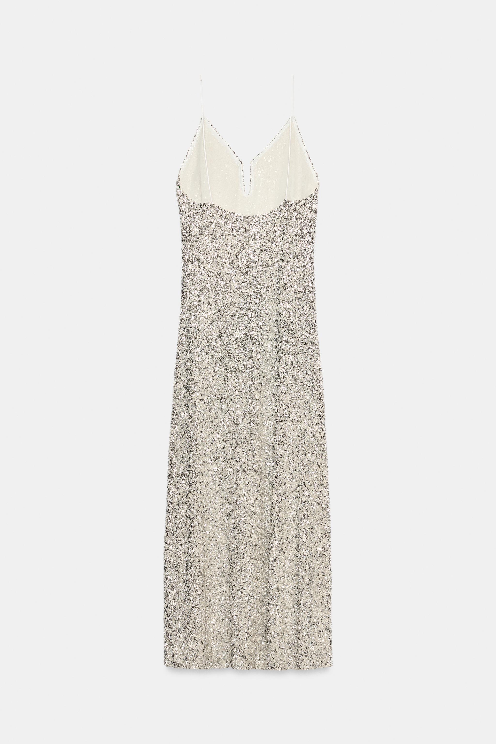 Женские платья Zara ZW COLLECTION SEQUIN MIDI DRESS — фото 7