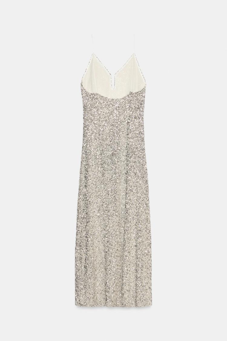 Vestido midi con lentejuelas de la colección ZW 7