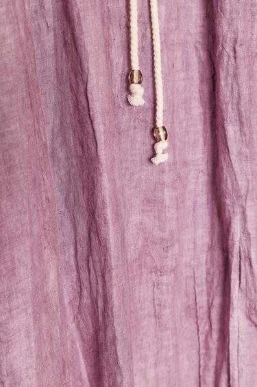 ZW COLLECTION LINEN TIE-DYE TUNIC DRESS - Mauve by Zara - Image 7