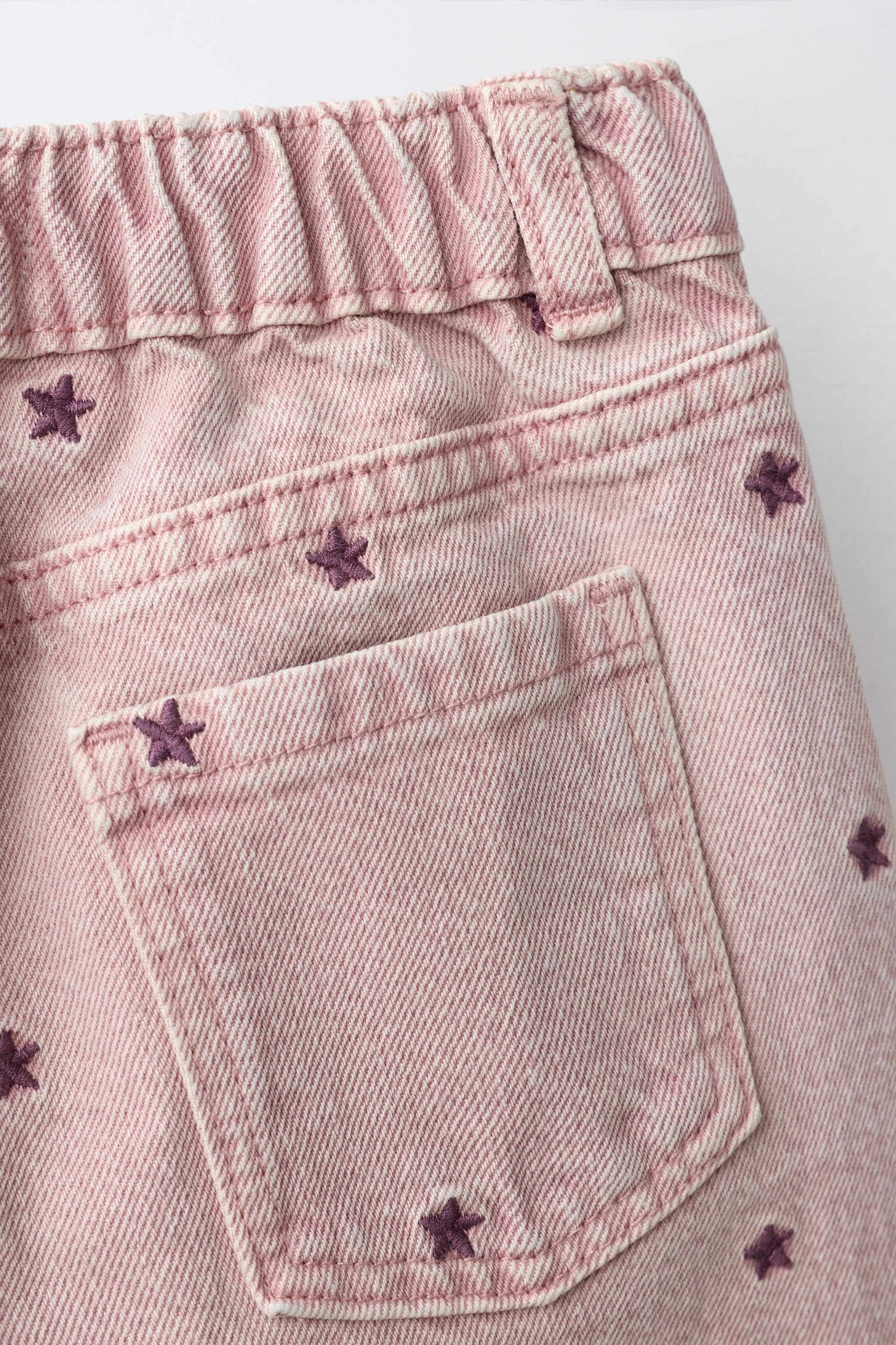 PANTALON SERGÉ LARGE BRODÉ ÉTOILES