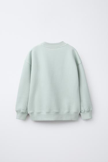 SLOGAN PRINT SWEATSHIRT - Light green by Zara - Image 1