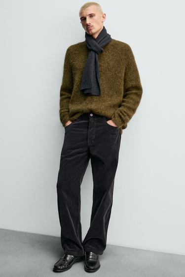 REGULAR FIT CORDUROY TROUSERS - Dark navy by Zara - Image 5