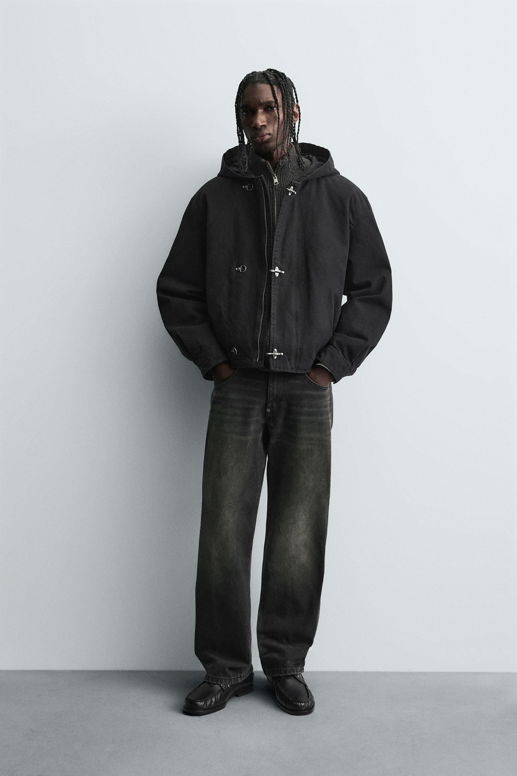 HOODED FIREMAN CLASP JACKET - Black | ZARA United States