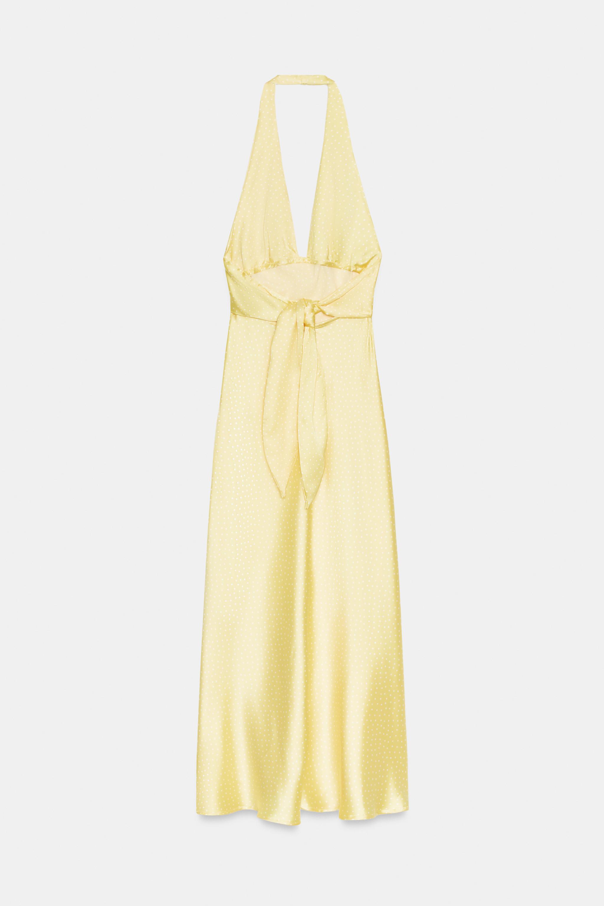 POLKA DOT SATIN EFFECT MIDI DRESS