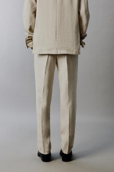 PANTALON DE COSTUME 100% LIN - Beige clair de Zara - Image 2