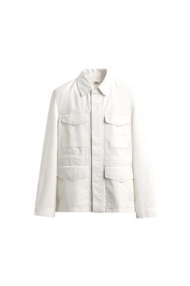 Zara 標準版口袋夾克 - 磨白色