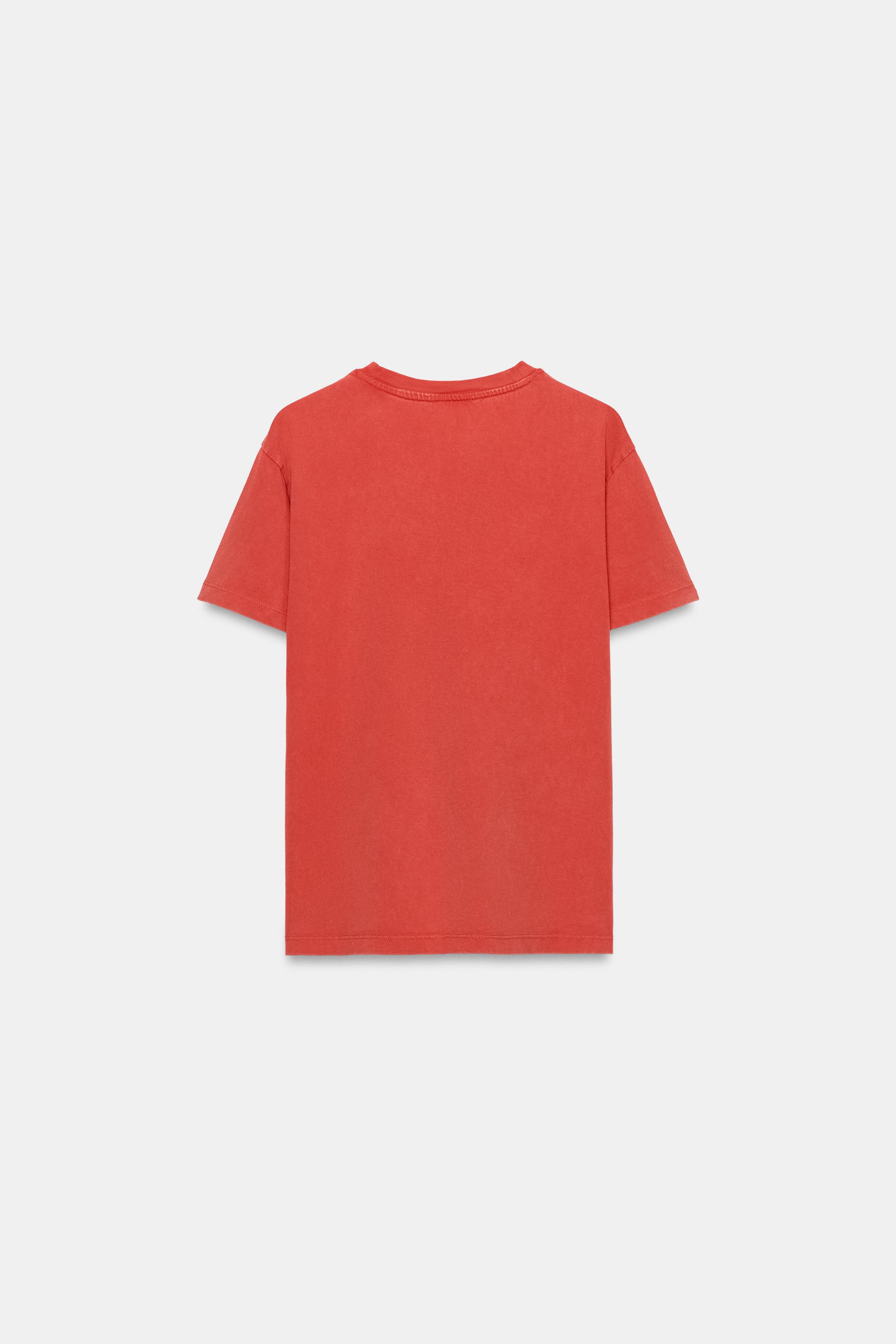 WASHED EFFECT TEXT T-SHIRT