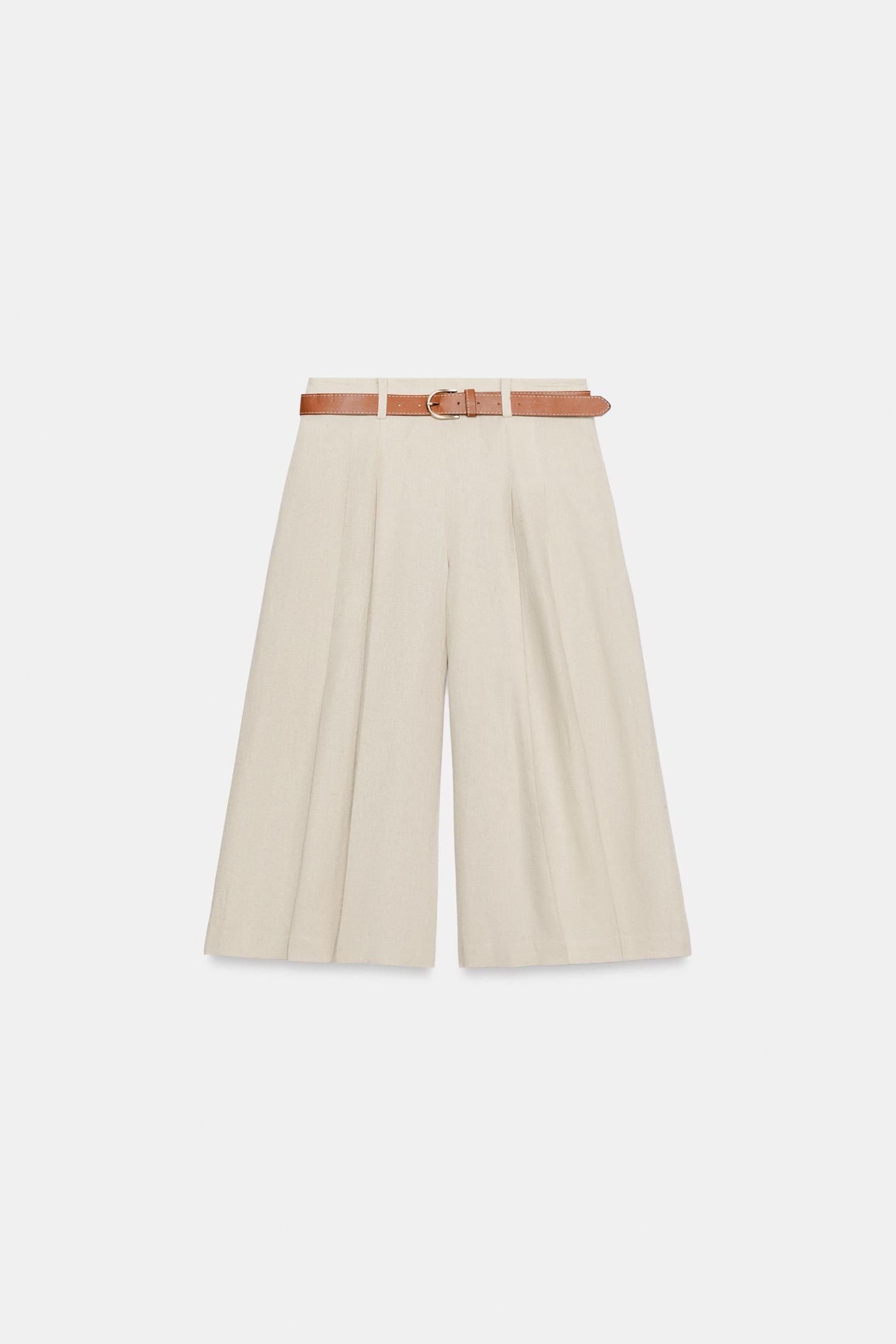 Женские шорты Zara Long Belted, цвет: Светлый бежевый — фото 7