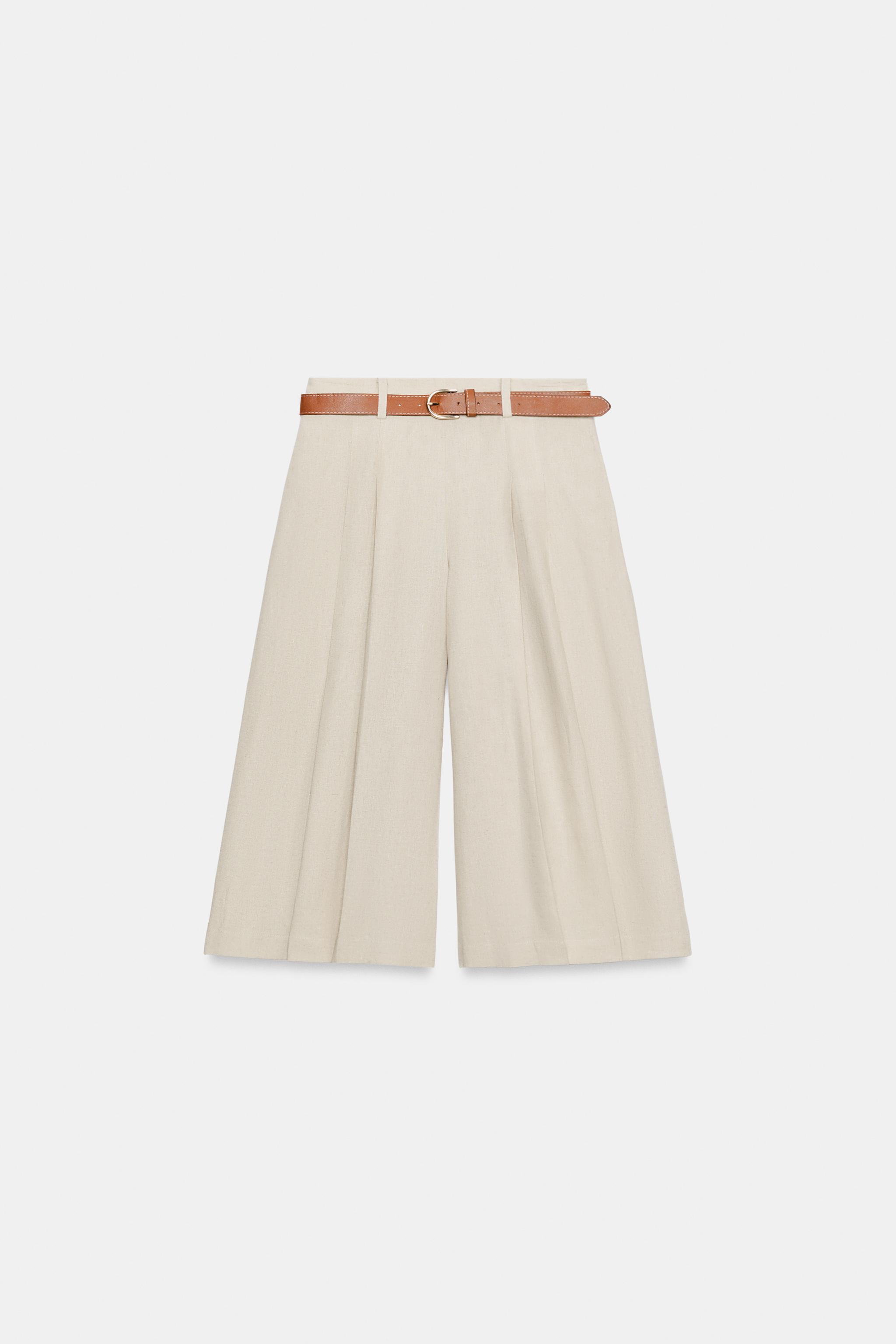 Женские шорты Zara LONG BELTED SHORTS — фото 7