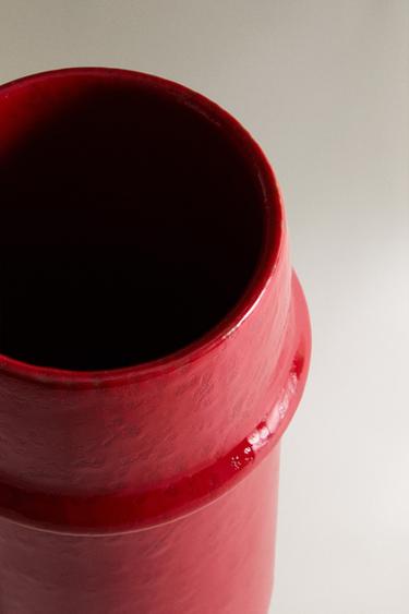 VASE RELIEF FINITION LAQUÉE - Rouge de Zara - Image 2