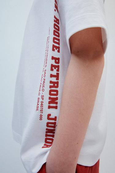 SLOGAN AND LABEL T-SHIRT - White / Red by Zara - Image 6