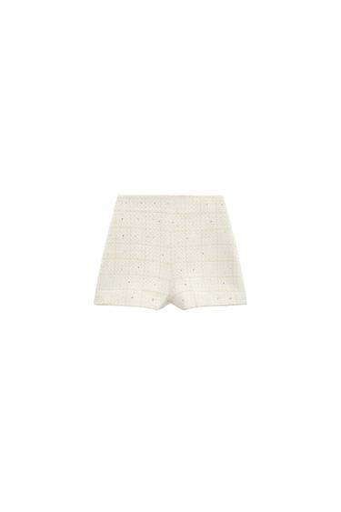 TEXTURED WEAVE PLAID SHORTS