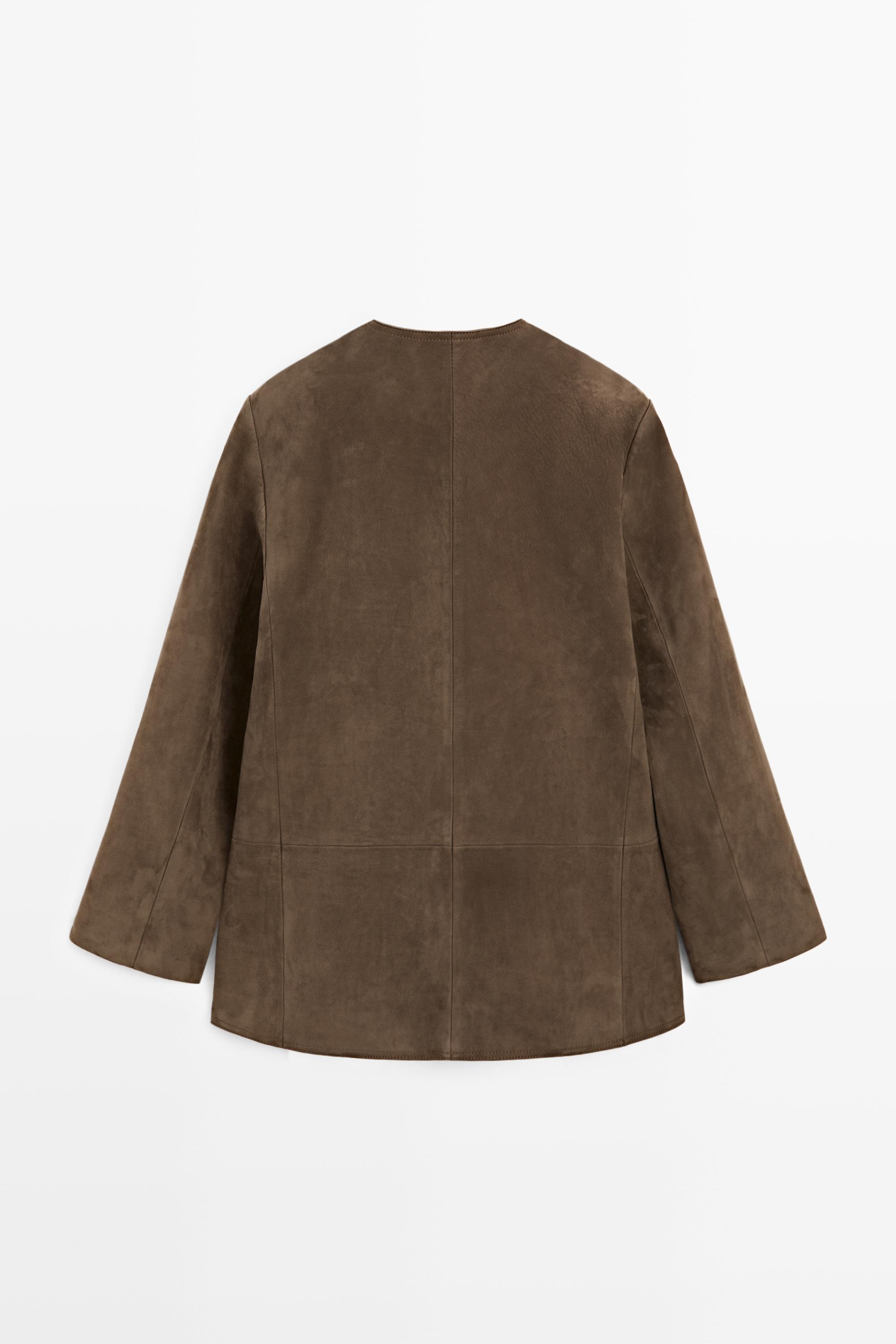 Suede leather blazer