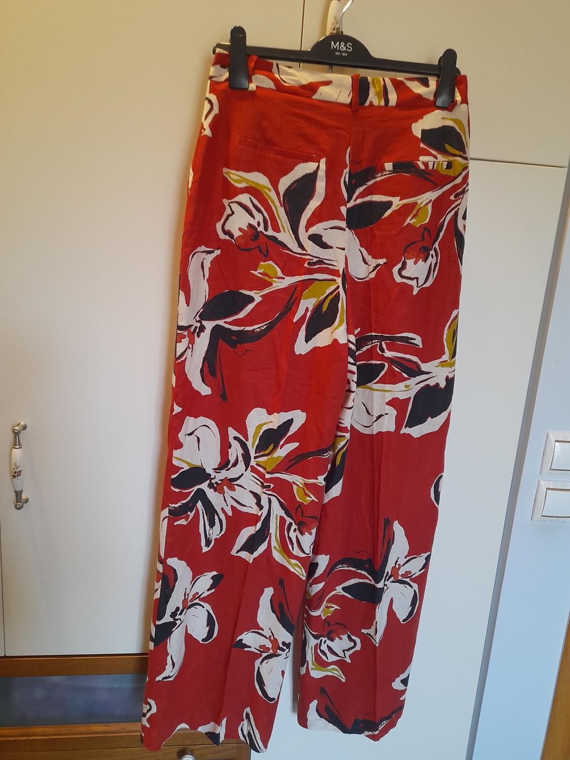 FLORAL PRINT LINEN BLEND TROUSERS - Image 2