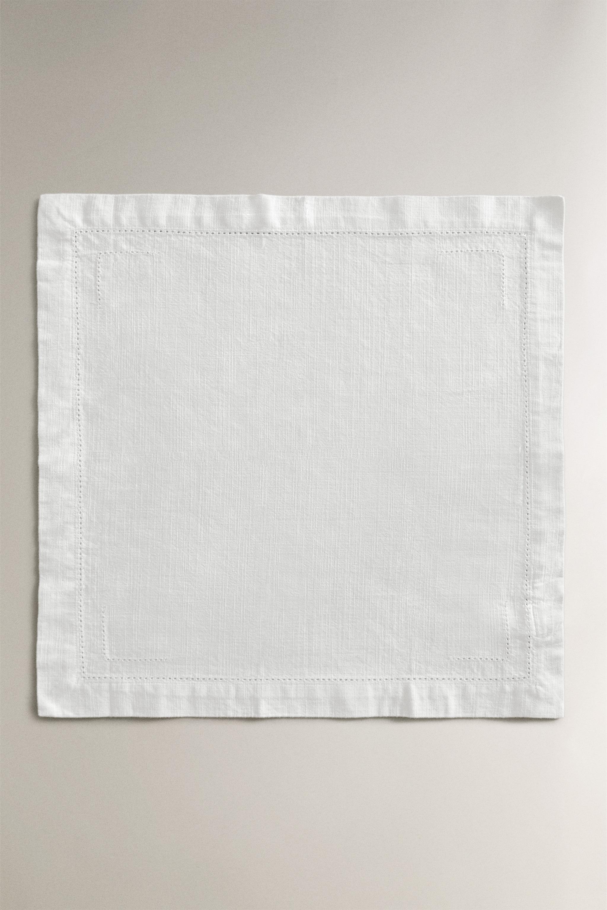 COTTON HEMSTITCHED NAPKINS (PACK OF 2) — White